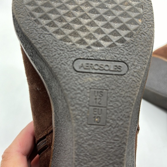 Aerosoles Brown Suede Wedge Ankle Boots Size 12 MCA6421K - Picture 7 of 7